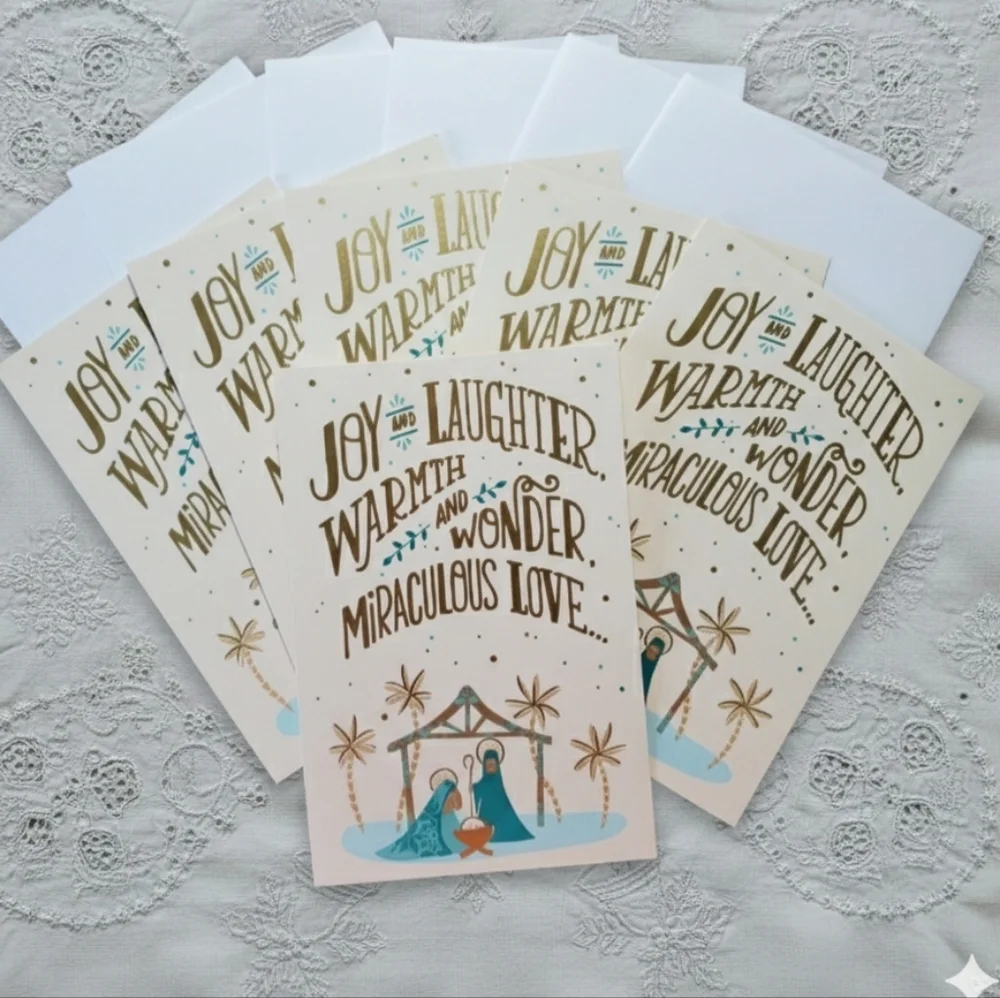 Holiday 6 Pack Greeting Cards Mahogany Christmas Joy Laughter Love Hallmark